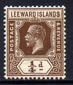 Leeward Islands 1921-32 KG5 Script CA 1/4d brown Die II mounted mint SG 58, stamps on , stamps on  stamps on , stamps on  stamps on  kg5 , stamps on  stamps on 