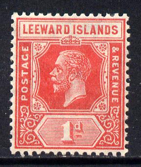 Leeward Islands 1921-32 KG5 Script CA 1d carmine-red Die II mounted mint SG 60, stamps on , stamps on  stamps on , stamps on  stamps on  kg5 , stamps on  stamps on 