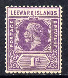 Leeward Islands 1921-32 KG5 Script CA 1d bright violet Die II mounted mint SG 61, stamps on , stamps on  stamps on , stamps on  stamps on  kg5 , stamps on  stamps on 