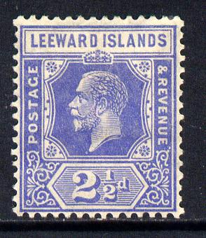 Leeward Islands 1921-32 KG5 Script CA 2.5d bright blue Die II mounted mint SG 67, stamps on , stamps on  kg5 , stamps on 