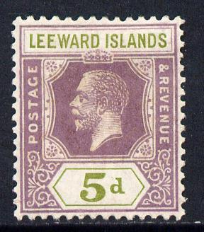 Leeward Islands 1921-32 KG5 Script CA 5d dull purple & olive-green Die II mounted mint SG 71, stamps on , stamps on  stamps on , stamps on  stamps on  kg5 , stamps on  stamps on 