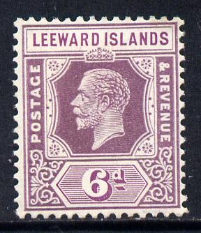 Leeward Islands 1921-32 KG5 Script CA 6d dull & bright purple Die II mounted mint SG 72, stamps on , stamps on  stamps on , stamps on  stamps on  kg5 , stamps on  stamps on 