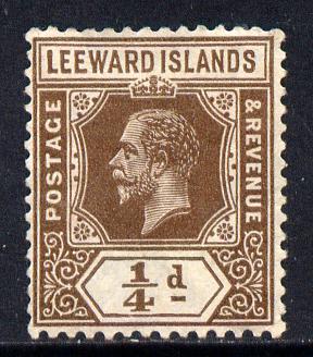 Leeward Islands 1921-32 KG5 Script CA 1/4d brown Die I mounted mint SG 81, stamps on , stamps on  stamps on , stamps on  stamps on  kg5 , stamps on  stamps on 