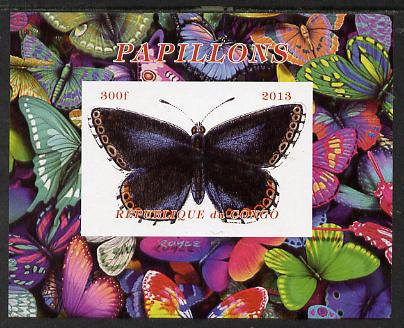 Congo 2013 Butterflies #4 imperf deluxe sheet unmounted mint. Note this item is privately produced and is offered purely on its thematic appeal, stamps on , stamps on  stamps on butterflies