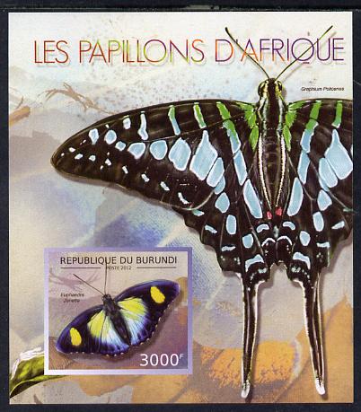 Burundi 2013 Butterflies #2 imperf deluxe sheet unmounted mint, stamps on butterflies