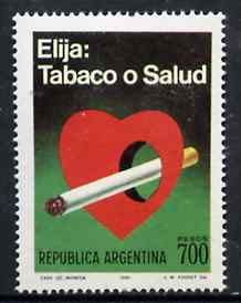 Argentine Republic 1980 Anti Smoking  Campaign unmounted mint, SG 1689*, stamps on , stamps on  stamps on smoking    tobacco