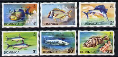 Dominica 1975 Fish perf set of 6 unmounted mint, SG 452-57, stamps on , stamps on  stamps on fish, stamps on  stamps on marine life