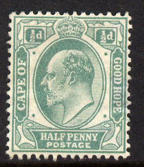 Cape Of Good Hope 1902-04 KE7 1/2d green mounted mint SG 70, stamps on . ke7 , stamps on 