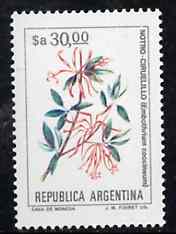 Argentine Republic 1983 Flowers 30p (Embothrium coccineum) unmounted mint SG 1832, Mi 1682*, stamps on flowers