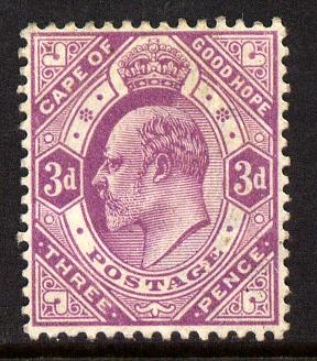 Cape Of Good Hope 1902-04 KE7 3d magenta mounted mint SG 74, stamps on , stamps on  stamps on . ke7 , stamps on  stamps on 