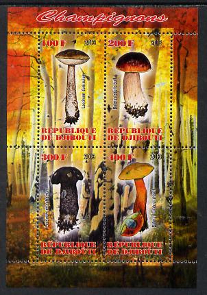 Djibouti 2013 Fungi #2 perf sheetlet containing 4 values unmounted mint, stamps on fungi