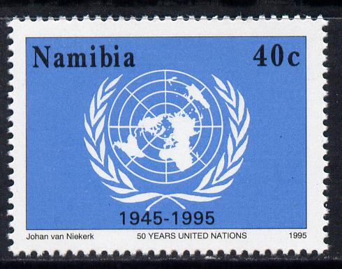 Namibia 1996 50th Anniversary of United Nations 40c unmounted mint SG 676, stamps on united nations