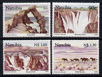 Namibia 1996 Tourism perf set of 4 unmounted mint SG 677-80, stamps on , stamps on  stamps on tourism, stamps on  stamps on waterfalls, stamps on  stamps on horses