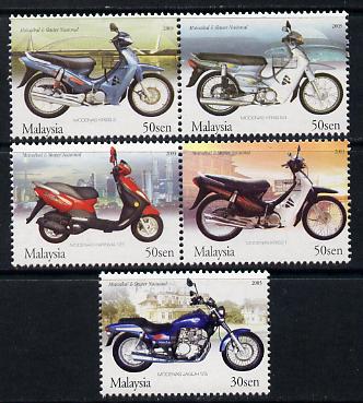 Malaysia 2003 Malaysian Made Motorcycles perf set of 5 unmounted mint SG 1157-61, stamps on , stamps on  stamps on motorbikes