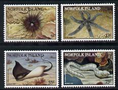 Norfolk Island 1986 Marine Life set of 4 unmounted mint (SG 378-81), stamps on marine-life