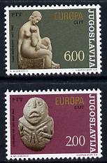 Yugoslavia 1974 Europa set of 2 unmounted mint, SG 1603-04, stamps on , stamps on  stamps on stamp centenaries, stamps on  stamps on stampon, stamps on  stamps on stamp on stamp, stamps on  stamps on 