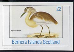 Bernera 1982 Squacco Heron imperf deluxe sheet (£2 value) unmounted mint, stamps on birds    heron
