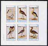 Staffa 1982 Waders (Bittern (2), Plover, Spoonbill, Whimbrel & Ruff) imperf set of 6 values (15p to 75p) unmounted mint, stamps on , stamps on  stamps on birds     bittern    plover      spoonbill     ruff