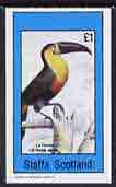 Staffa 1982 Birds #20 (Toucan) imperf souvenir sheet (Â£1 value)  unmounted mint, stamps on , stamps on  stamps on birds