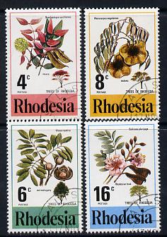 Rhodesia 1976 Trees perf set of 4 cds used SG 533-36, stamps on , stamps on  stamps on trees