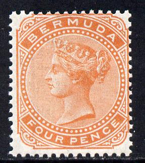 Bermuda 1880 QV Crown CC 4d orange-red unmounted mint SG 20, stamps on , stamps on  qv , stamps on 
