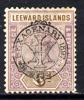 Leeward Islands 1897 QV Diamond Jubilee 6d mounted mint SG 13, stamps on , stamps on  stamps on , stamps on  stamps on  qv , stamps on  stamps on 