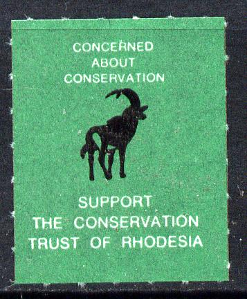 Cinderella - Rhodesia Springbok Undenominated label unmounted mint inscribed 'Support the Conservation Trust of Rhodesia', stamps on , stamps on  stamps on cinderella, stamps on  stamps on  wwf , stamps on  stamps on animals, stamps on  stamps on antelopes