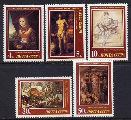 Russia 1987 West European Art set of 5 unmounted mint, SG 5761-65, Mi 5717-21, stamps on , stamps on  stamps on arts