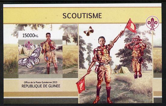 Guinea - Conakry 2013 Scouting & Butterflies #2 imperf m/sheet unmounted mint. Note this item is privately produced and is offered purely on its thematic appeal, stamps on , stamps on  stamps on scouts, stamps on  stamps on butterflies