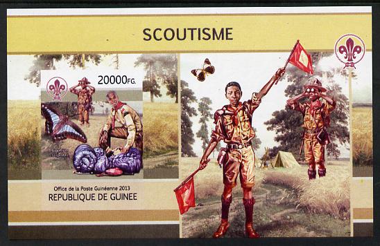 Guinea - Conakry 2013 Scouting & Butterflies #3 imperf m/sheet unmounted mint. Note this item is privately produced and is offered purely on its thematic appeal, stamps on , stamps on  stamps on scouts, stamps on  stamps on butterflies