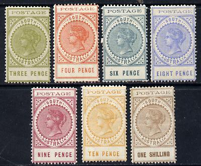 South Australia 1902-04 Thin Postage set of 7 values to 1s (one of each value) mounted mint SG 268-75, stamps on , stamps on  stamps on , stamps on  stamps on  qv , stamps on  stamps on 