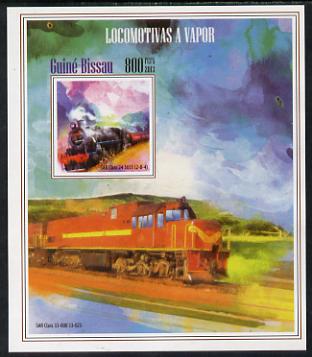 Guinea - Bissau 2013 Steam Locomotives #2 imperf m/sheet unmounted mint. Note this item is privately produced and is offered purely on its thematic appeal, stamps on railways