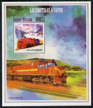 Guinea - Bissau 2013 Steam Locomotives #4 imperf m/sheet unmounted mint. Note this item is privately produced and is offered purely on its thematic appeal, stamps on , stamps on  stamps on railways