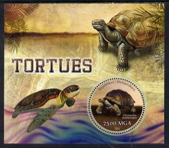 Madagascar 2014 Turtles perf m/sheet containing one circular value unmounted mint, stamps on animals, stamps on reptiles, stamps on turtles, stamps on circular, stamps on shaped