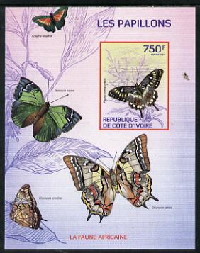 Ivory Coast 2014 Butterflies #4 imperf m/sheet unmounted mint. Note this item is privately produced and is offered purely on its thematic appeal, stamps on , stamps on  stamps on butterflies, stamps on  stamps on 
