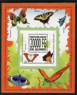 Guinea - Conakry 2013 Butterflies #6 imperf souvenir sheet unmounted mint. Note this item is privately produced and is offered purely on its thematic appeal, stamps on butterflies, stamps on 