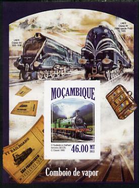 Mozambique 2013 Steam Trains #10 - South-East & Chatham Railway imperf deluxe sheet unmounted mint. Note this item is privately produced and is offered purely on its thematic appeal, stamps on , stamps on  stamps on railways