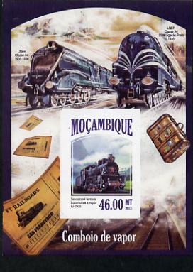 Mozambique 2013 Steam Trains #12 - Sevastopol El-2500 imperf deluxe sheet unmounted mint. Note this item is privately produced and is offered purely on its thematic appea..., stamps on railways