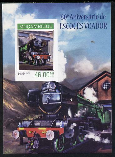 Mozambique 2014 80th Anniversary of Flying Scotsman #3 imperf s/sheet #1 unmounted mint. Note this item is privately produced and is offered purely on its thematic appeal , stamps on , stamps on  stamps on railways, stamps on  stamps on scots