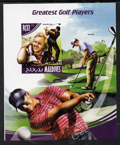 Maldive Islands 2014 Greatest Golf Players - Greg Norman imperf s/sheet unmounted mint. Note this item is privately produced and is offered purely on its thematic appeal, stamps on personalities, stamps on sport, stamps on golf