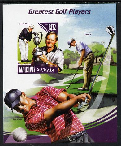 Maldive Islands 2014 Greatest Golf Players - Jack Nicklaus imperf s/sheet unmounted mint. Note this item is privately produced and is offered purely on its thematic appeal, stamps on personalities, stamps on sport, stamps on golf