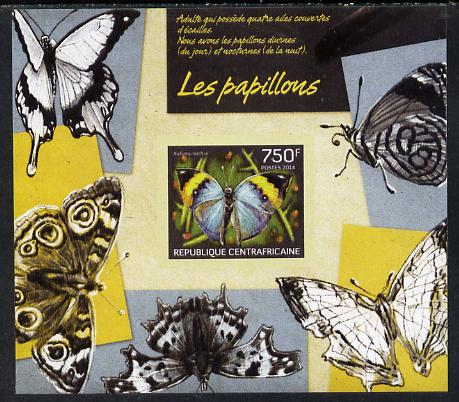 Central African Republic 2014 Butterflies #01 imperf s/sheet D- unmounted mint. Note this item is privately produced and is offered purely on its thematic appeal, stamps on butterflies