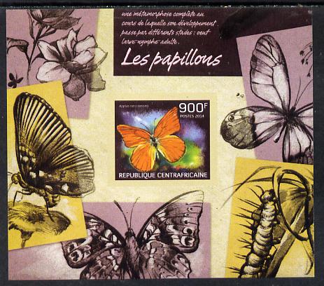 Central African Republic 2014 Butterflies #02 imperf s/sheet B - unmounted mint. Note this item is privately produced and is offered purely on its thematic appeal, stamps on , stamps on  stamps on butterflies