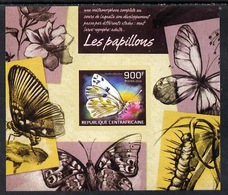 Central African Republic 2014 Butterflies #02 imperf s/sheet C - unmounted mint. Note this item is privately produced and is offered purely on its thematic appeal, stamps on , stamps on  stamps on butterflies