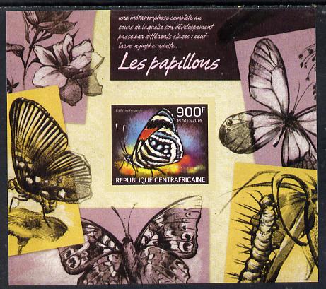 Central African Republic 2014 Butterflies #02 imperf s/sheet D- unmounted mint. Note this item is privately produced and is offered purely on its thematic appeal, stamps on , stamps on  stamps on butterflies