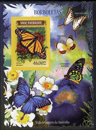 Mozambique 2014 Butterflies #01 imperf s/sheet A - unmounted mint. Note this item is privately produced and is offered purely on its thematic appeal, stamps on , stamps on  stamps on butterflies