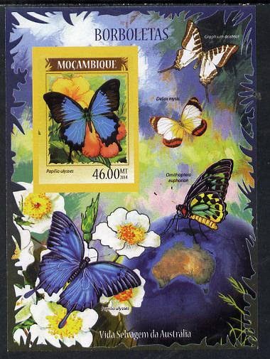Mozambique 2014 Butterflies #01 imperf s/sheet C - unmounted mint. Note this item is privately produced and is offered purely on its thematic appeal, stamps on butterflies