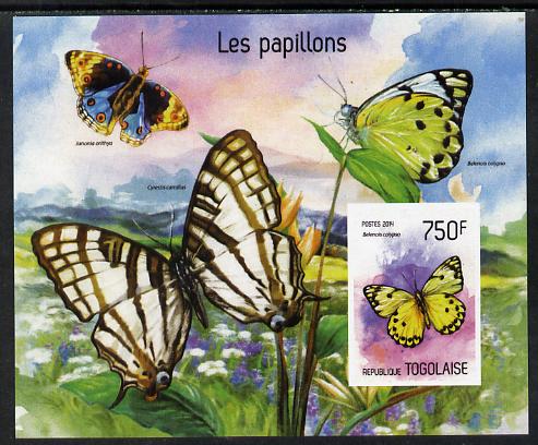 Togo 2014 Butterflies imperf s/sheet D - unmounted mint. Note this item is privately produced and is offered purely on its thematic appeal, stamps on , stamps on  stamps on butterflies