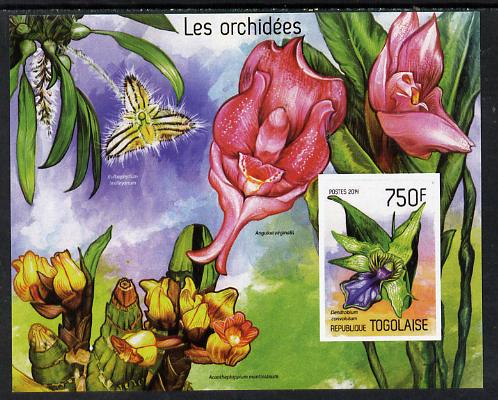 Togo 2014 Orchids imperf s/sheet A - unmounted mint. Note this item is privately produced and is offered purely on its thematic appeal, stamps on flowers, stamps on orchids