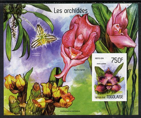 Togo 2014 Orchids imperf s/sheet B - unmounted mint. Note this item is privately produced and is offered purely on its thematic appeal, stamps on flowers, stamps on orchids